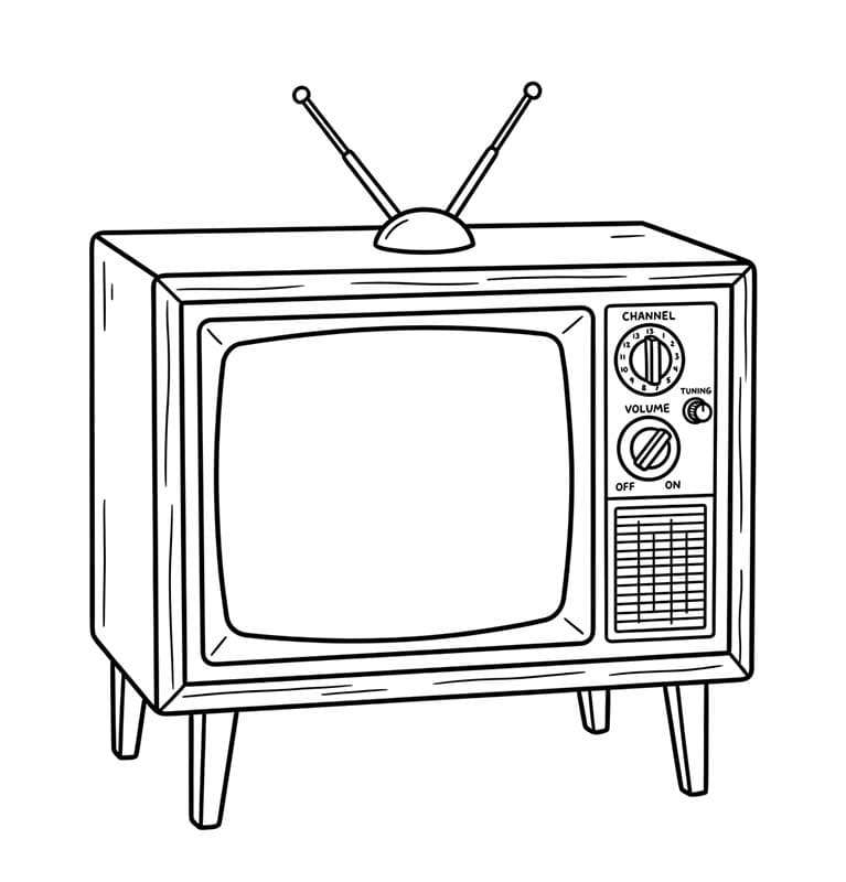 Nakreslete Televize k vytisknutí omalovánka