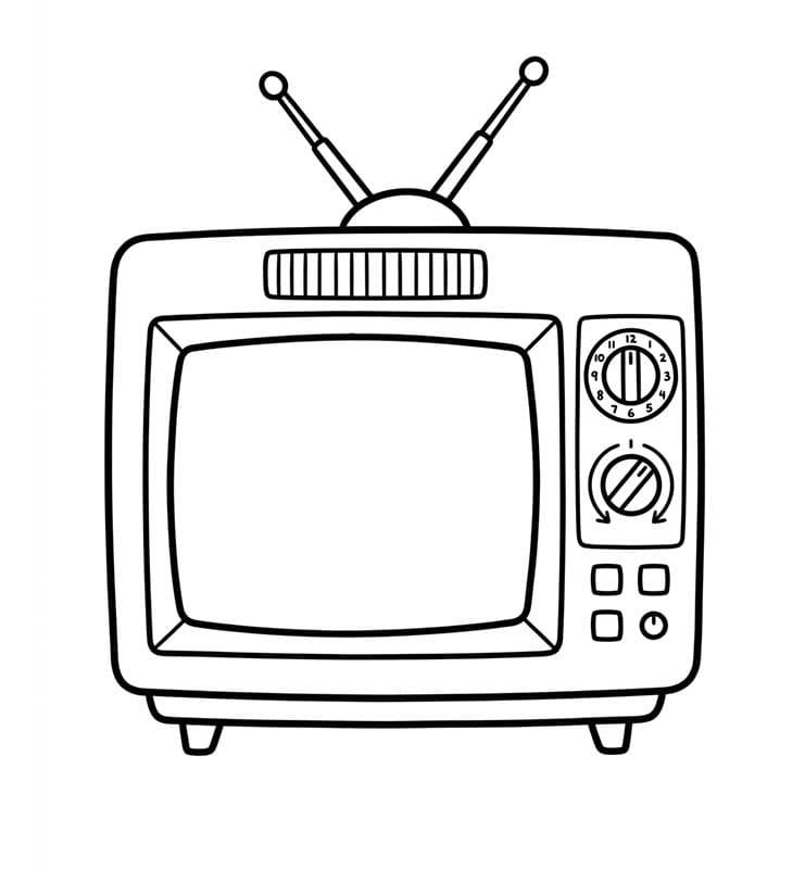 Nakreslete Televize snadný omalovánka