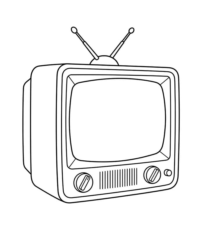 Nakreslete Televize tisknutelné pro děti omalovánka