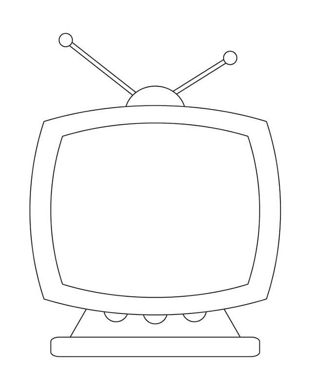 Nakreslete Televize zdarma prostý tisknutelné omalovánka