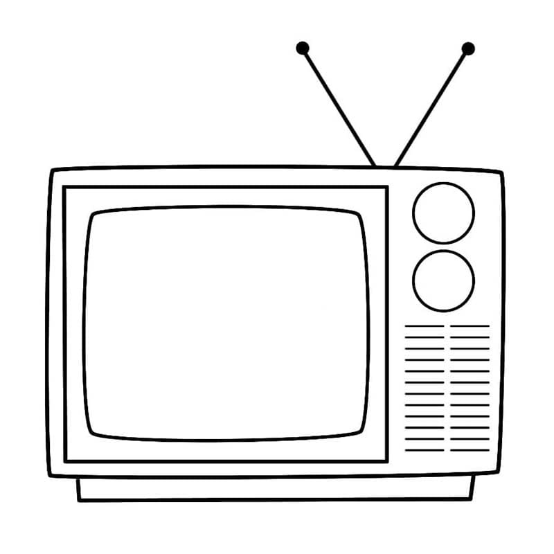 Nakreslete Televize zdarma snadný tisknutelné omalovánka