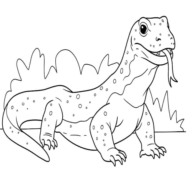 Nakreslete Varan Komodský pro děti omalovánka