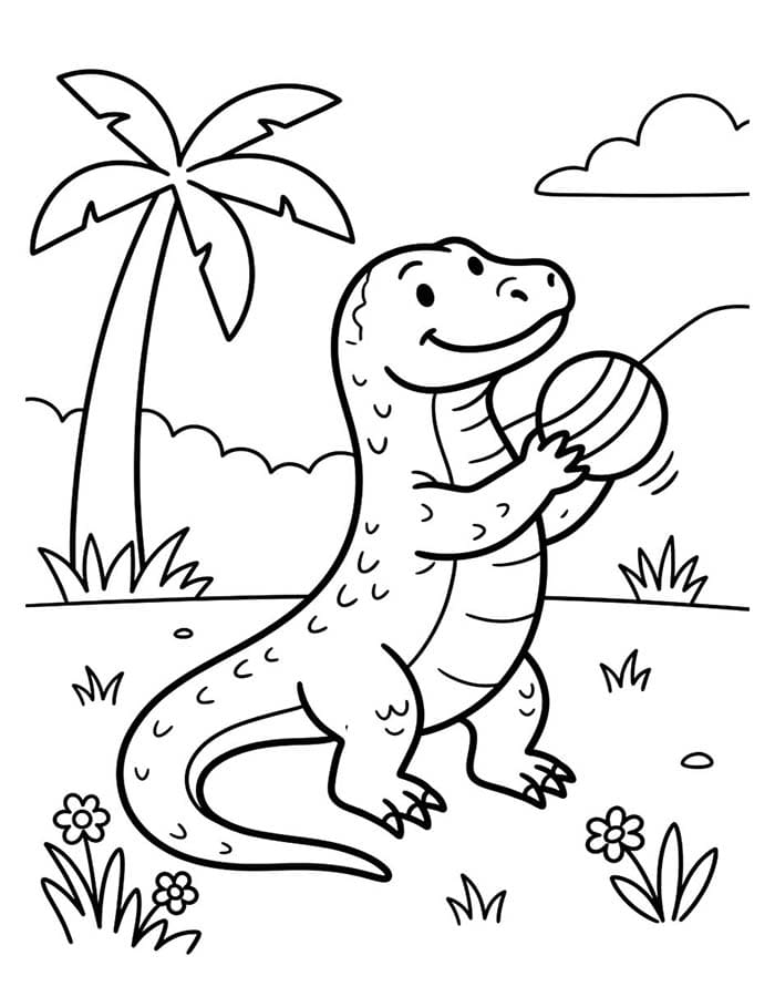 Nakreslete Varan Komodský snadný omalovánka