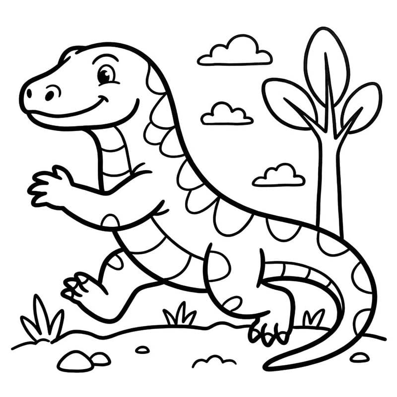 Nakreslete Varan Komodský zdarma omalovánka