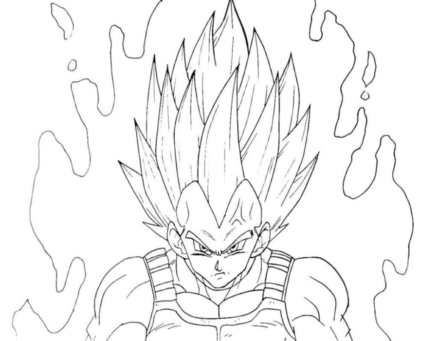 Nakreslete Vegeta snadný tisknutelné omalovánka
