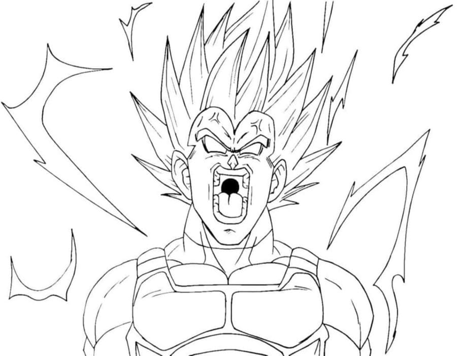 Nakreslete Vegeta zdarma prostý tisknutelné omalovánka