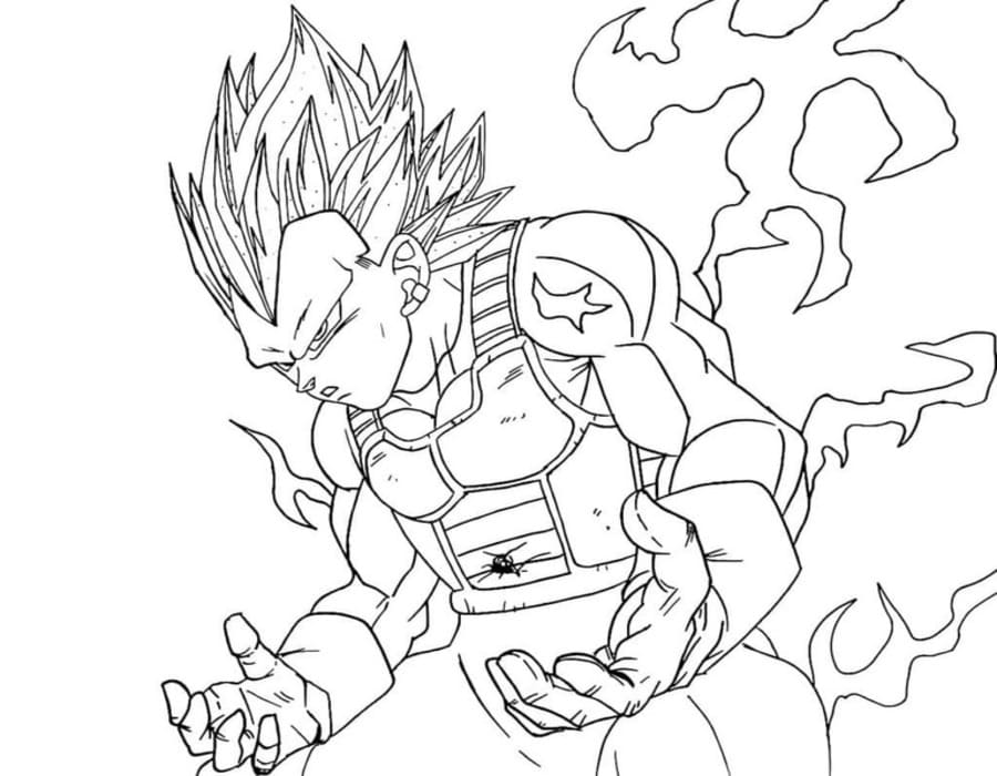Nakreslete Vegeta zdarma snadný tisknutelné omalovánka