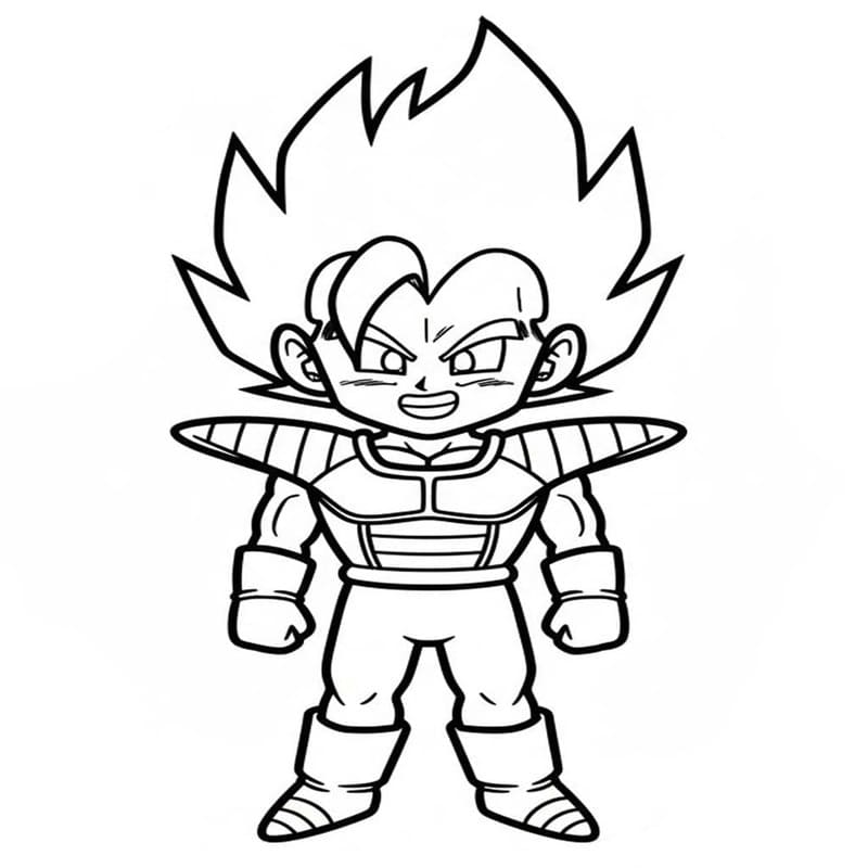 Nakreslete Vegeta zdarma základní tisknutelné omalovánka