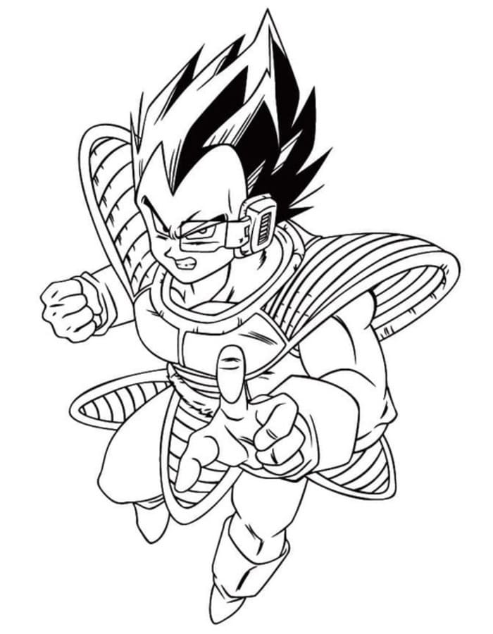 Nakreslete Vegeta omalovánka