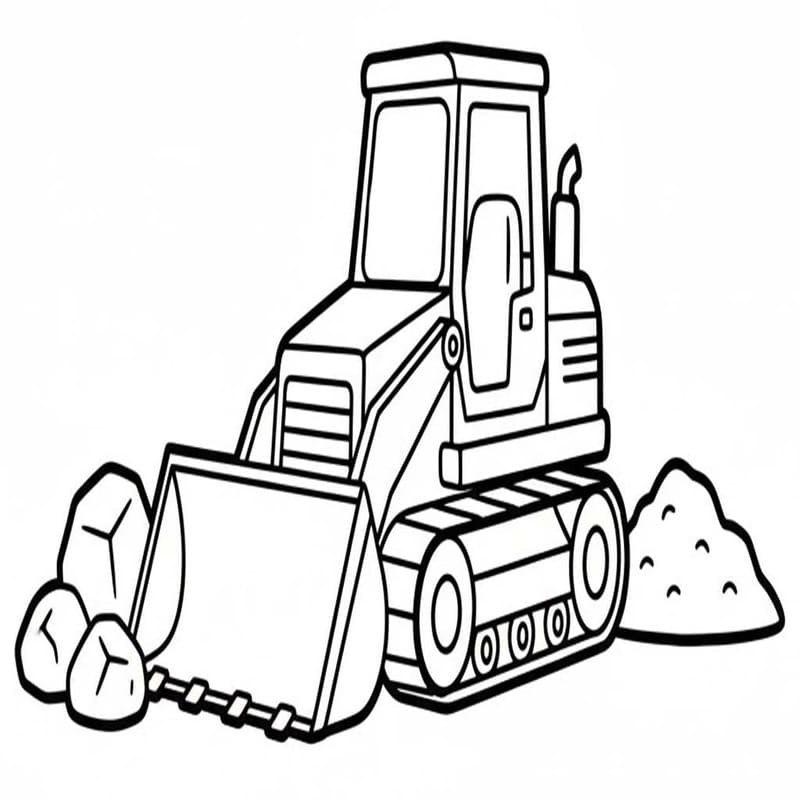 Obraz Buldozer zdarma tisknutelné omalovánka