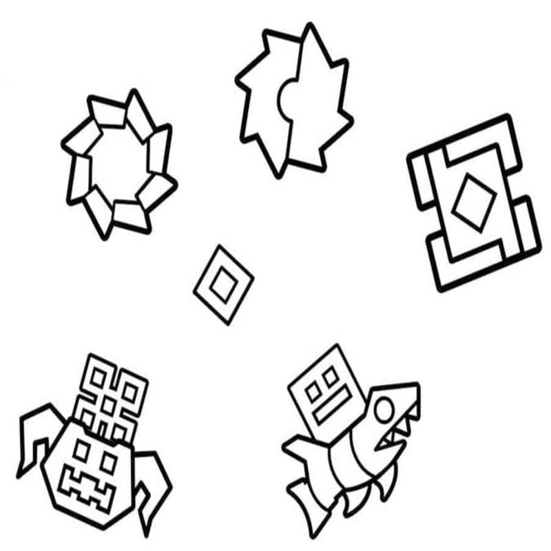 Obraz Geometry Dash tisknutelné omalovánka