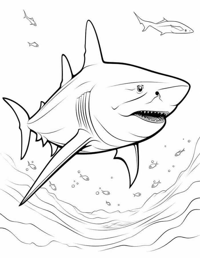 Obraz Megalodon zdarma tisknutelné omalovánka