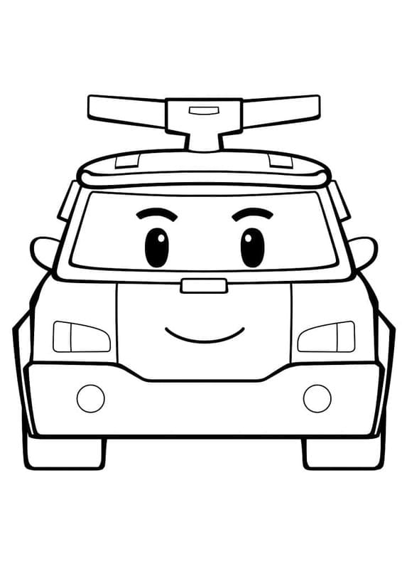 Obraz Robocar Poli tisknutelné omalovánka