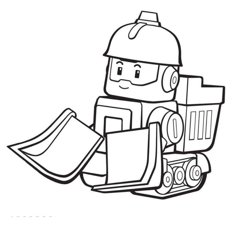 Obraz Robocar Poli zdarma tisknutelné omalovánka