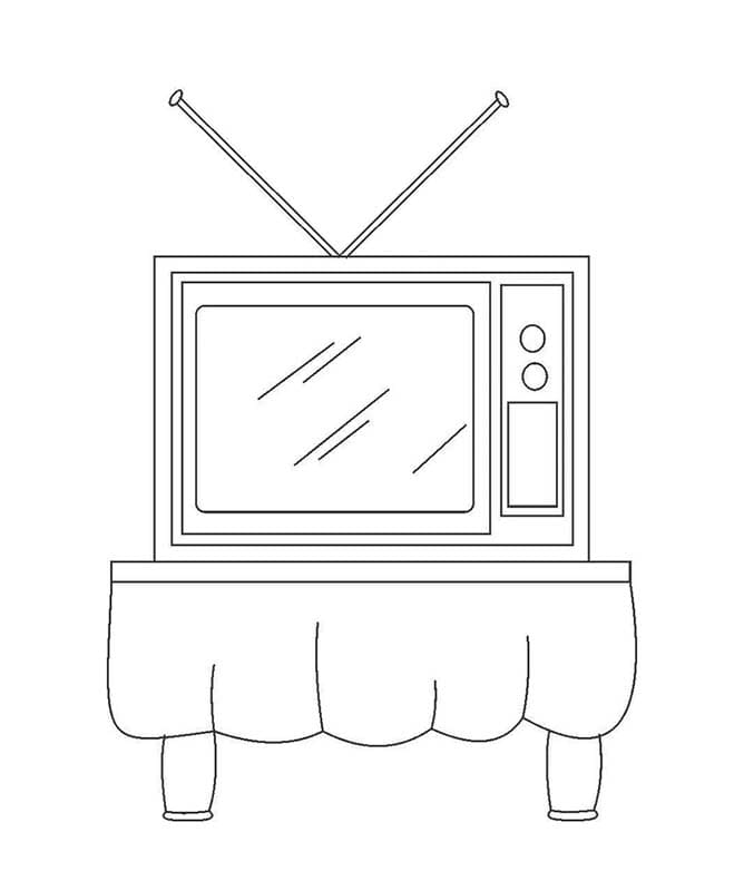 Obraz Televize tisknutelné omalovánka