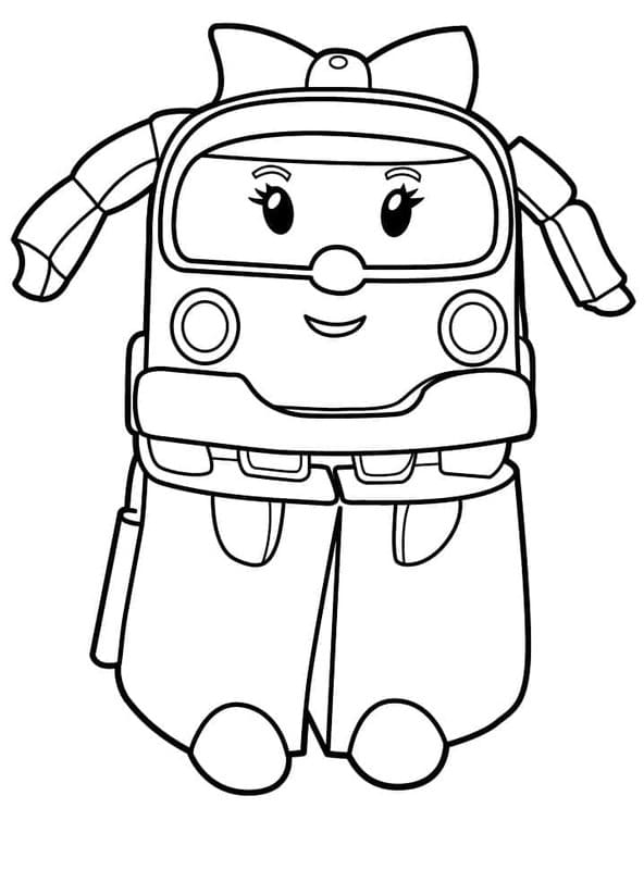 Robocar Poli k vytisknutí zdarma omalovánka