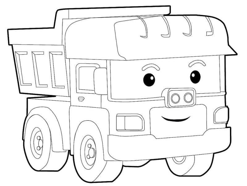 Robocar Poli pro děti omalovánka