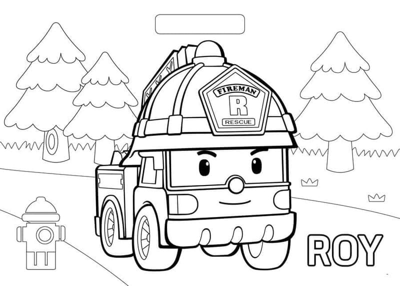 Robocar Poli tisknutelné pro děti omalovánka