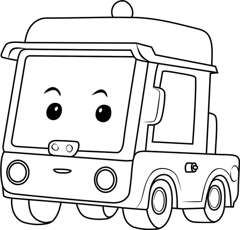 Robocar Poli základní tisknutelné omalovánka