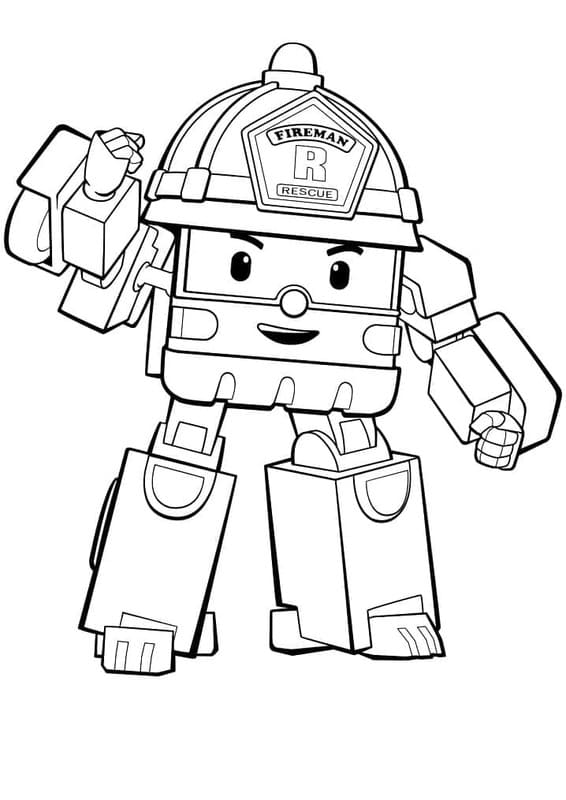 Robocar Poli zdarma pro děti omalovánka
