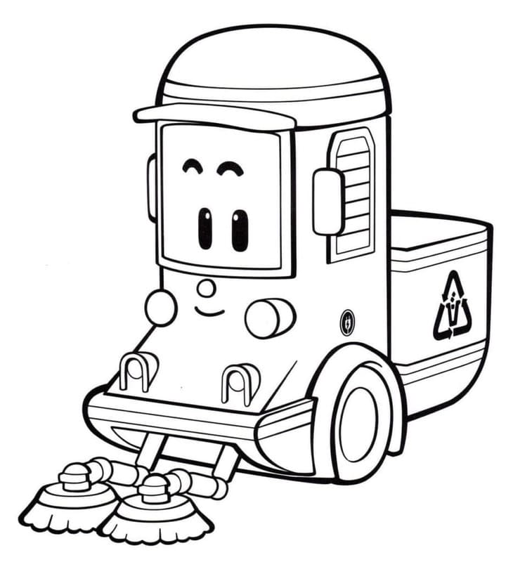 Robocar Poli zdarma prostý omalovánka