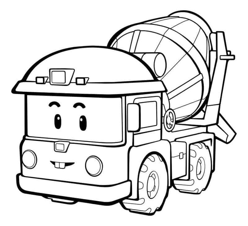 Robocar Poli zdarma snadný omalovánka
