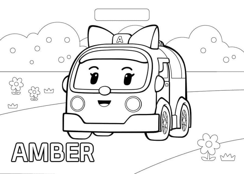 Robocar Poli zdarma tisknutelné pro děti omalovánka