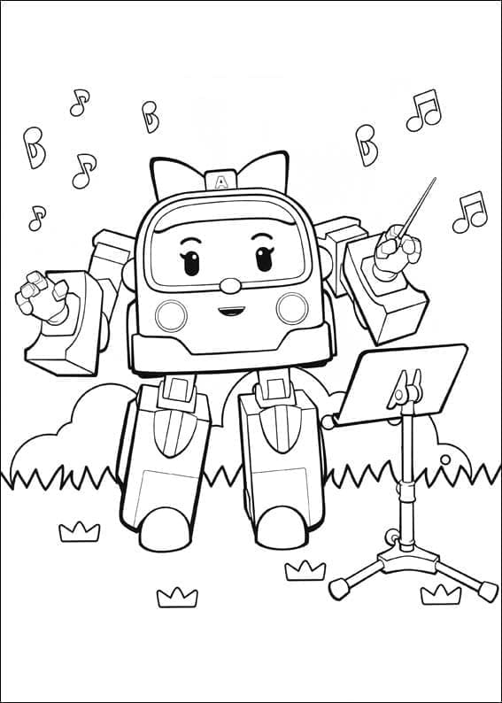 Robocar Poli zdarma základní tisknutelné omalovánka