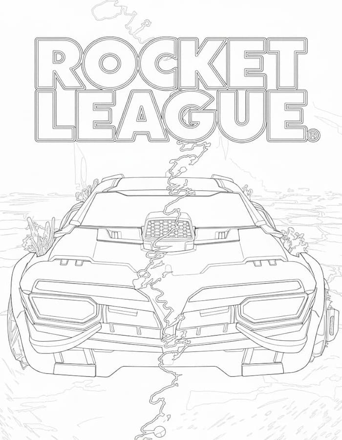 Rocket League k vytisknutí zdarma omalovánka