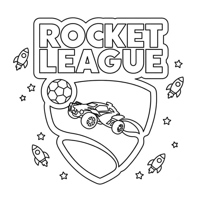 Rocket League zdarma snadný tisknutelné omalovánka