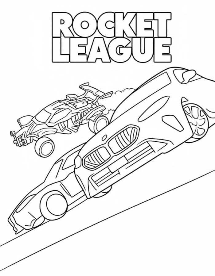 Rocket League zdarma tisknutelné pro děti omalovánka