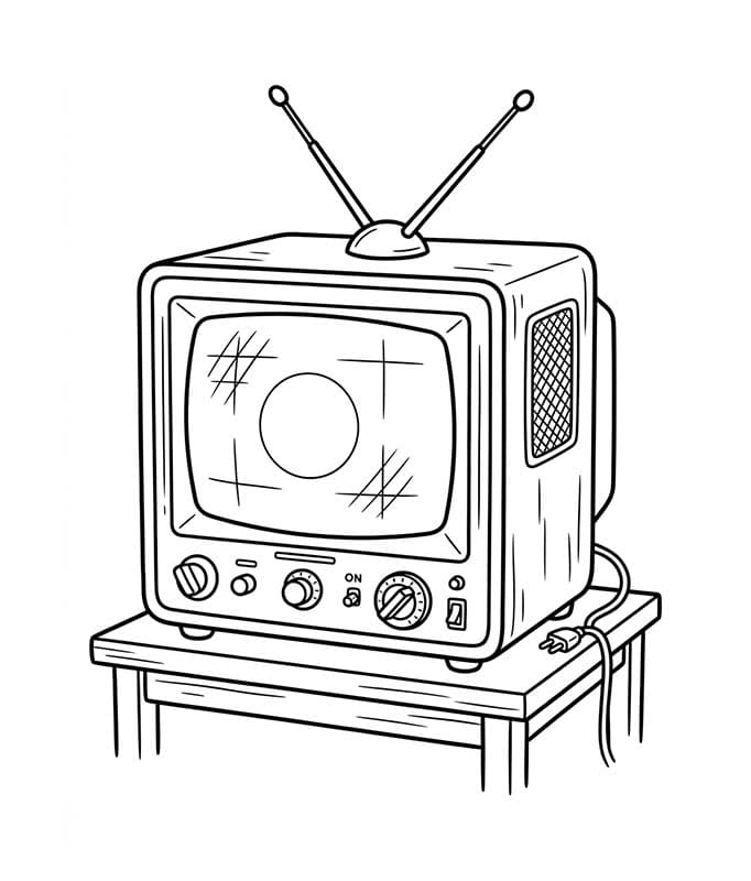 Televize k vytisknutí zdarma omalovánka