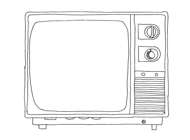 Televize snadný tisknutelné omalovánka