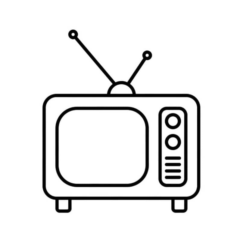 Televize základní tisknutelné omalovánka