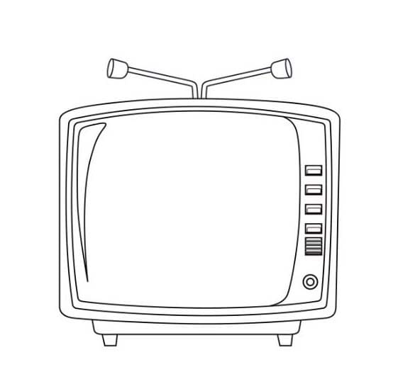 Televize zdarma snadný tisknutelné omalovánka