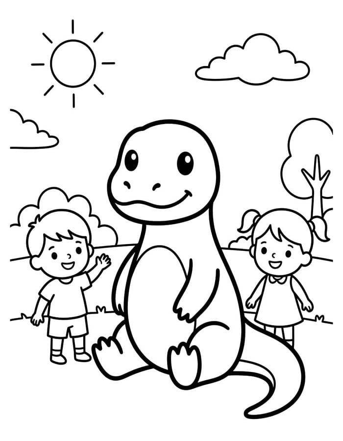 Varan Komodský k vytisknutí omalovánka