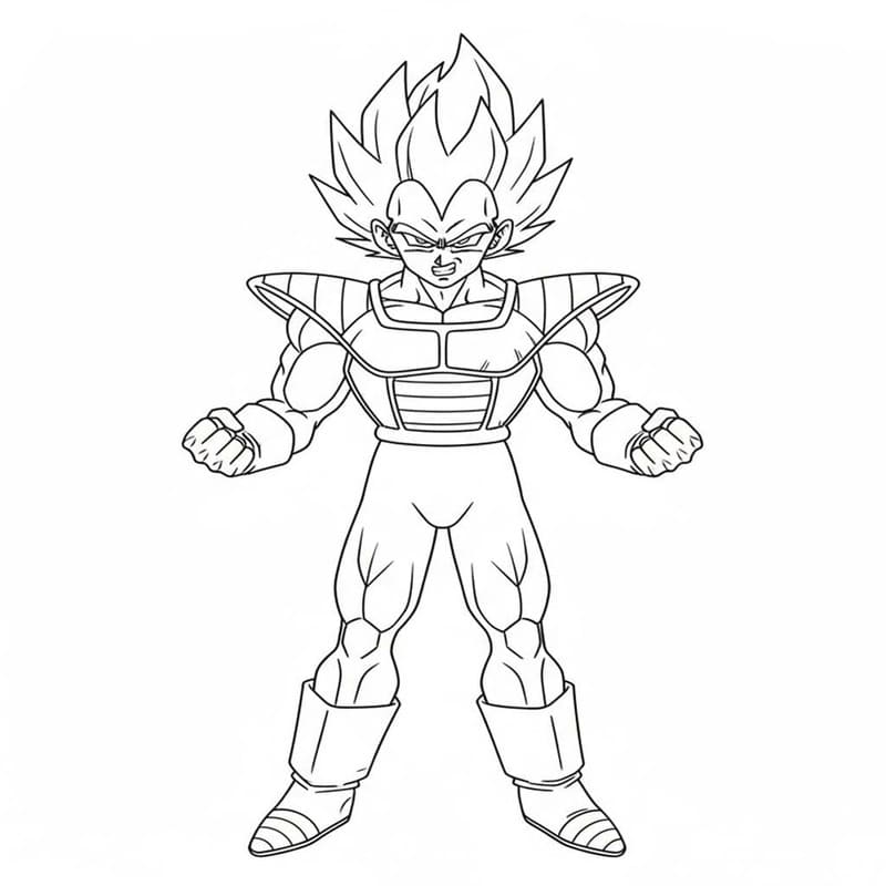 Vegeta k vytisknutí omalovánka