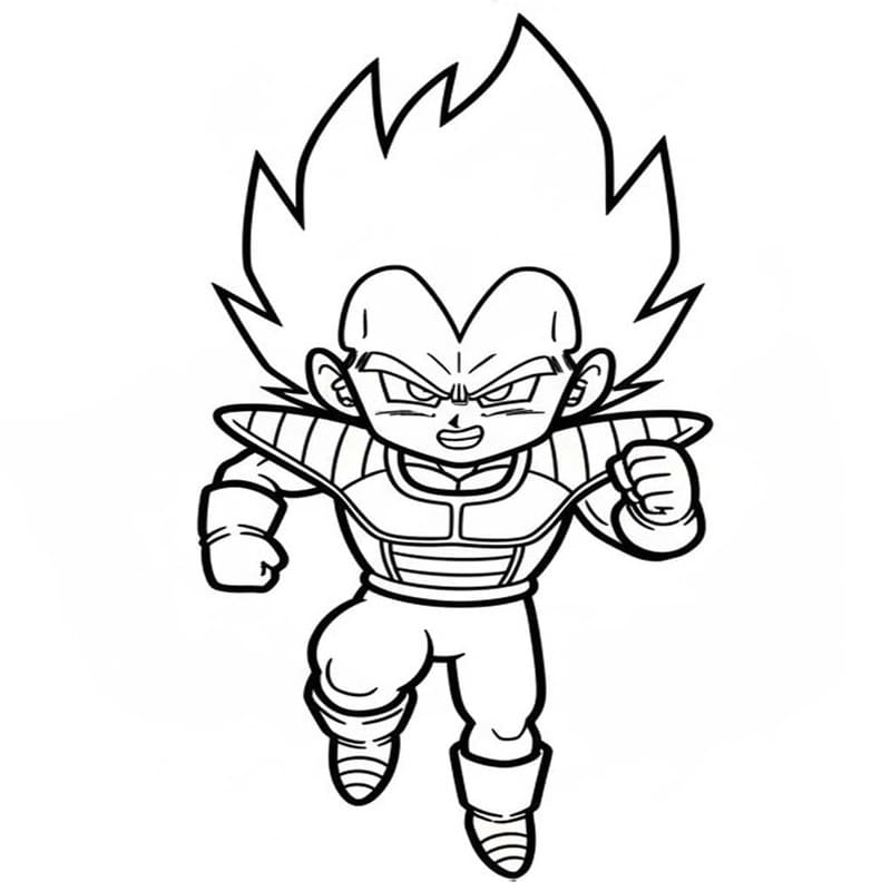 Vegeta prostý tisknutelné omalovánka