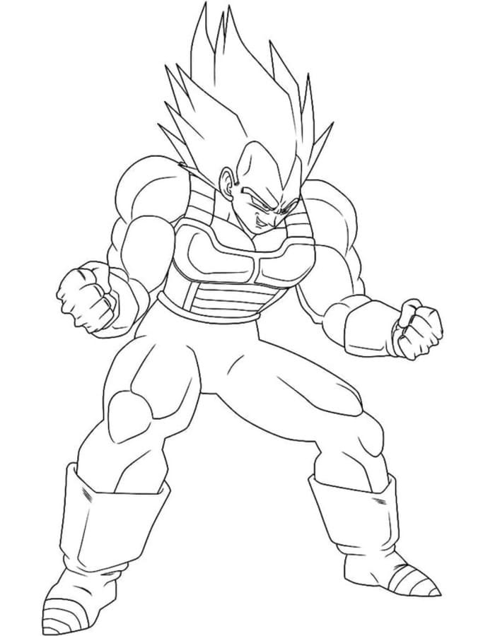 Vegeta tisknutelné pro děti omalovánka