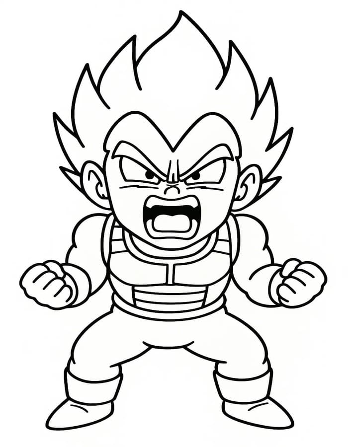 Vegeta základní tisknutelné omalovánka