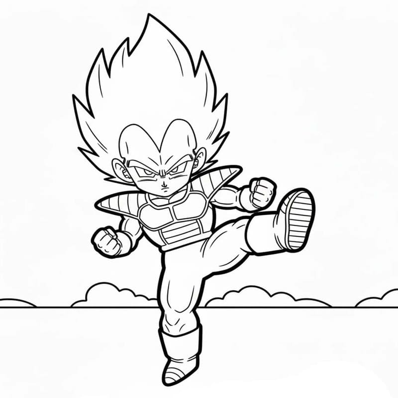Vegeta zdarma snadný omalovánka