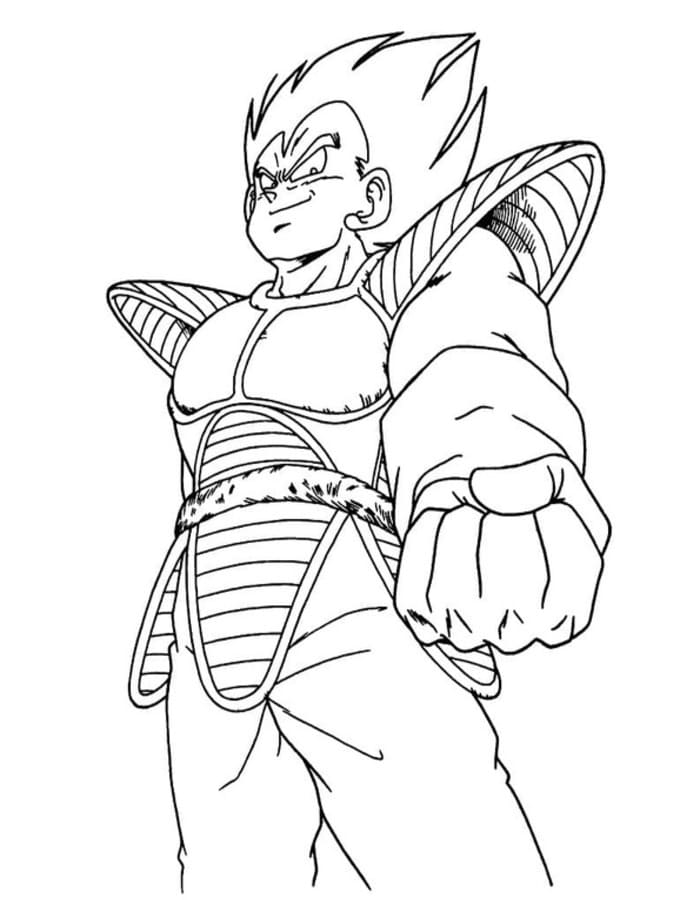 Vegeta zdarma tisknutelné pro děti omalovánka
