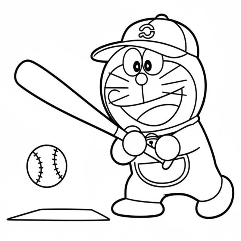 Baseball k vytisknutí zdarma omalovánka