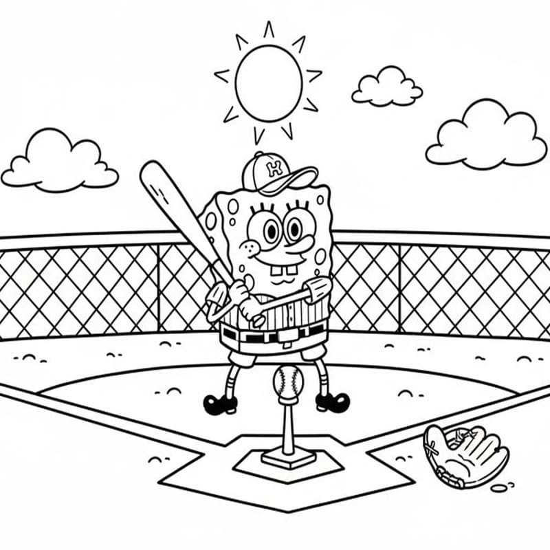 Baseball k vytisknutí omalovánka