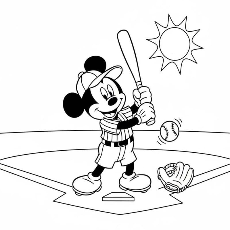 Baseball prostý tisknutelné omalovánka
