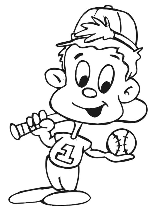 Baseball základní tisknutelné omalovánka