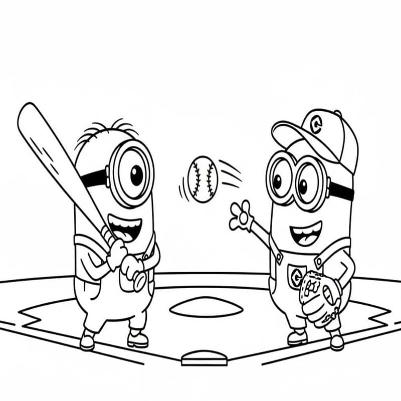 Baseball zdarma prostý tisknutelné omalovánka