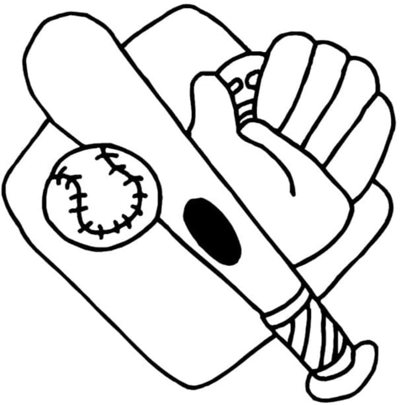 Baseball zdarma snadný omalovánka