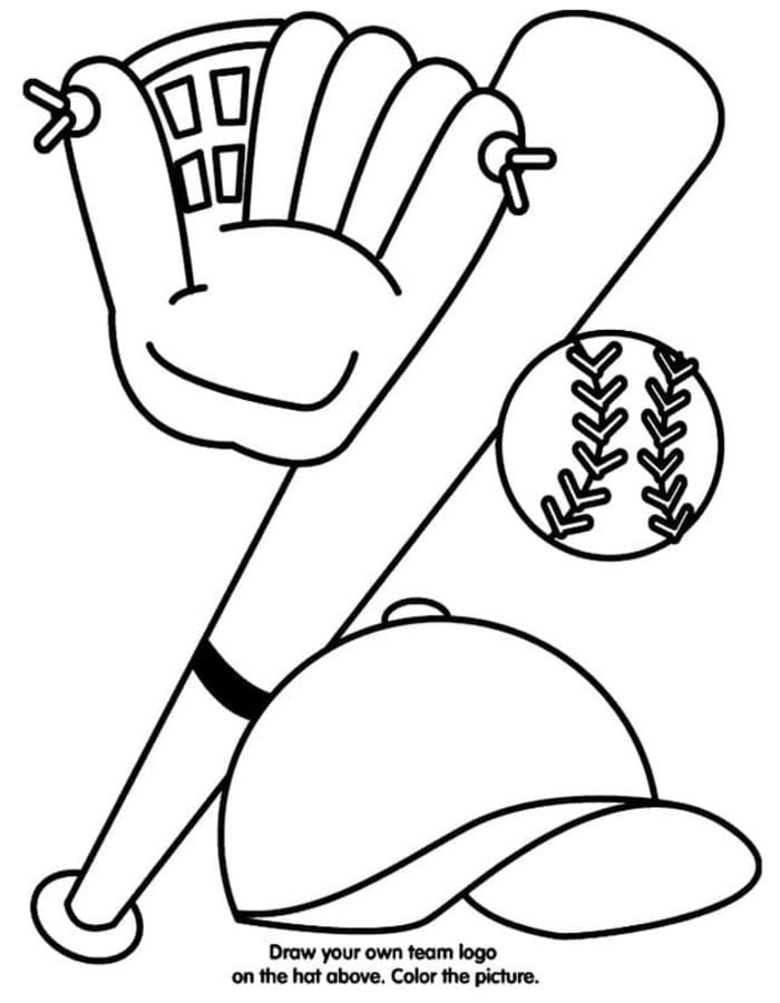 Baseball zdarma omalovánka