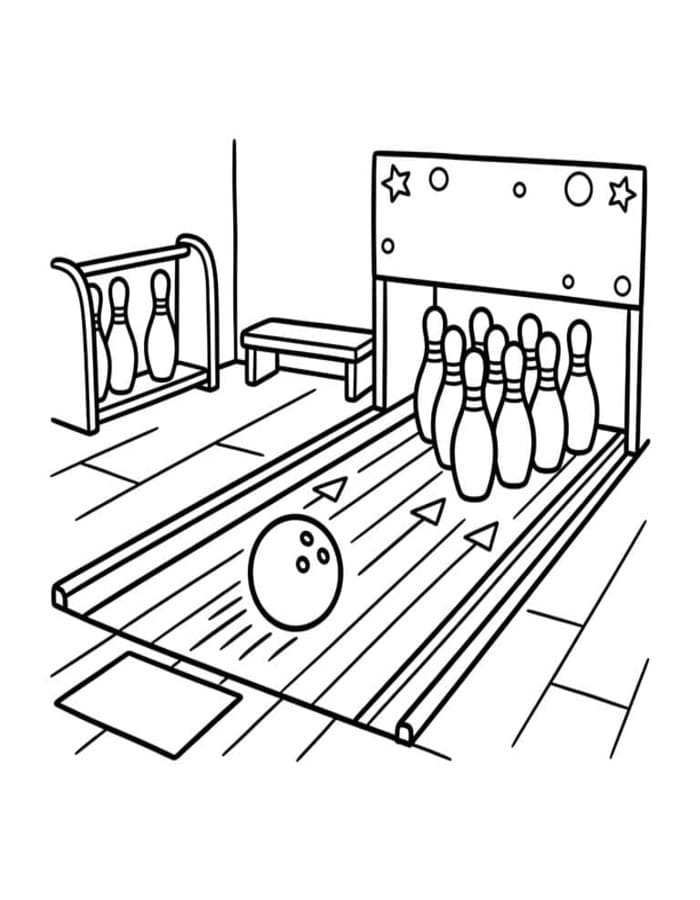 Bowling tisknutelné pro děti omalovánka